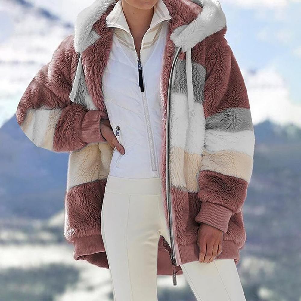 LORAVISTÝLE™ Plush Faux Fur Winter Coat – Oversized & Warm