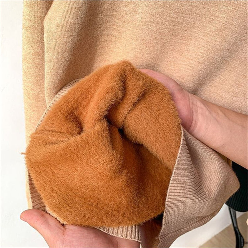 LoraviStyle Women’s Winter Fleece Knit Top – Soft, Warm & Stretchable