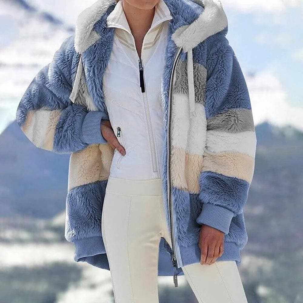 LORAVISTÝLE™ Plush Faux Fur Winter Coat – Oversized & Warm