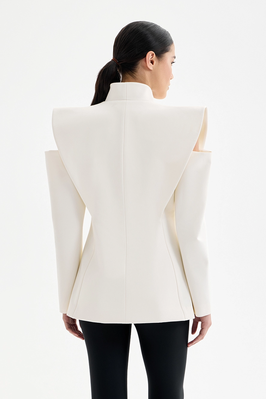 Valeria™ Sculptural Shoulder Blazer – Modern Statement Jacket