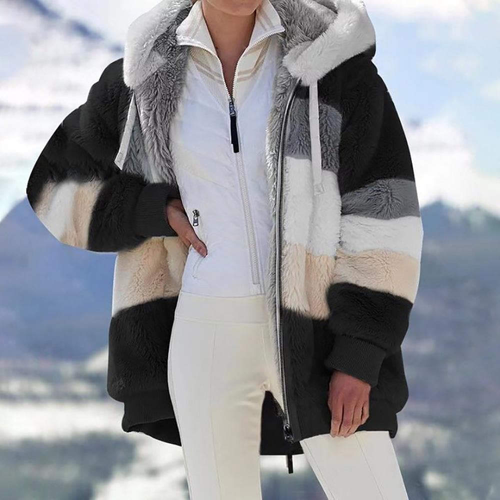 LORAVISTÝLE™ Plush Faux Fur Winter Coat – Oversized & Warm