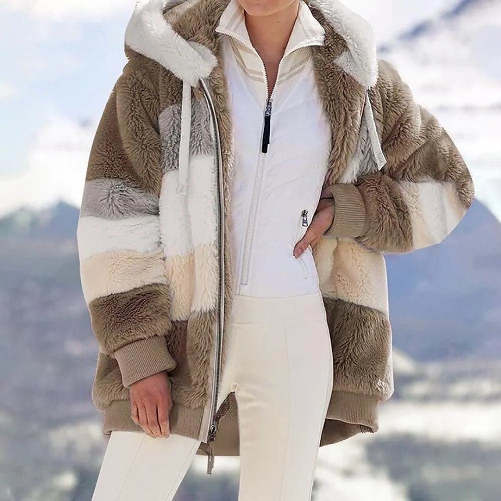 LORAVISTÝLE™ Plush Faux Fur Winter Coat – Oversized & Warm